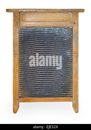 Hölzerne Waschbrett isoliert auf weißem Hintergrund Stockfoto