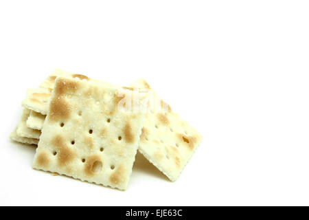 isolierte Cracker auf weiß Stockfoto