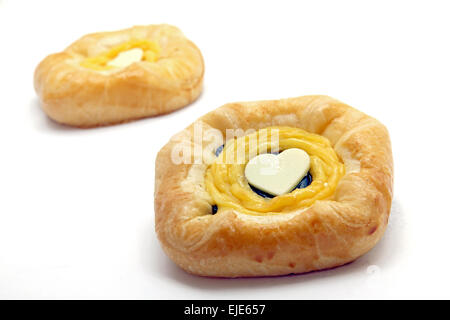 Perspektive der dänische Brötchen Stockfoto