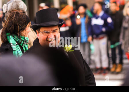 Montreal Bürgermeister Denis Coderre am St. Patricks Day Stockfoto