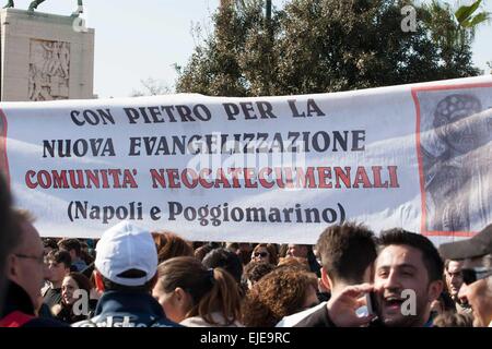 Neapel, Italien. 21. März 2015. Während seiner letzten Reise besucht von Vatikanstadt in Rom Papst Francis Naples. © Emanuele Sessa/Pacific Press/Alamy Live-Nachrichten Stockfoto