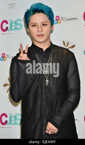 Tokio, Japan. 24. März 2015. Jun-Su(JYJ), 24. März 2015: Tokio, Japan: koreanische Sängerin Junsu Kim besucht eine Pressekonferenz für seine Asien-Tour "Blume" in Tokio, Japan, 24. März 2015. Stockfoto