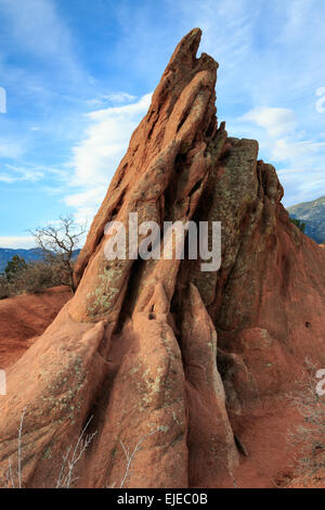 Felsformationen im Garten der Götter. Dies ist ein Stadtpark in Colorado Springs, Colorado. Stockfoto