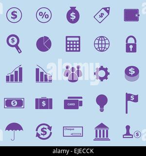 Violette Symbole auf blauem Hintergrund, Lager Vektor zu finanzieren Stock Vektor