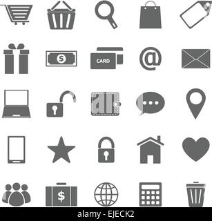 E-Commerce-Icons auf weißem Hintergrund, Lager Vektor Stock Vektor