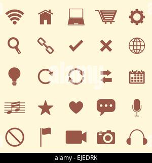 Web-farbige Icons auf braunem Hintergrund, Lager Vektor Stock Vektor