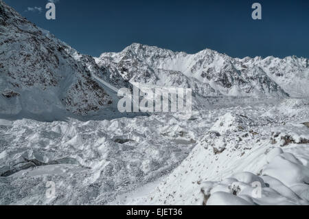 Malerische Aussicht des Himalaya in der Nähe von Kanchenjunga, der dritte höchste Berg der Welt Stockfoto