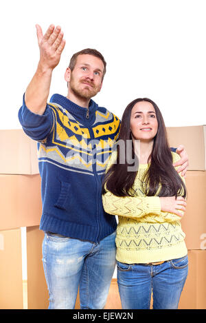 Bewegt sich eine neue Familie. Stockfoto