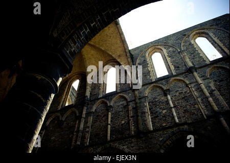 Abtei von Villers La Ville, Belgien, Europa, die Kirchenruine in sonnigen Tag Stockfoto