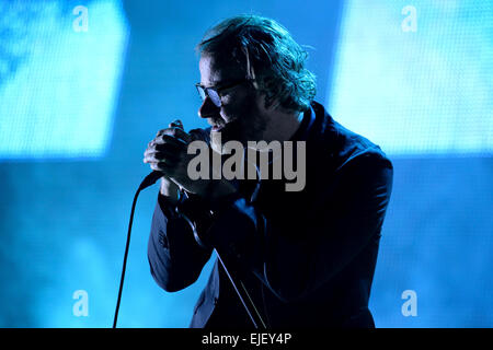 BARCELONA - 30 Mai: The National (US-amerikanische Indie-Rock-Band) in Konzert im Heineken Primavera Sound Festival 2014. Stockfoto