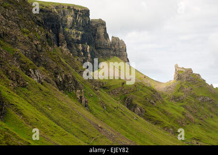 Quiraing Pfad, Trotternish Ridge, Isle Of Skye des Gefängnisses auf der rechten Seite Stockfoto