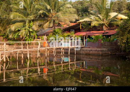 Restaurant am Om Beach in der Nähe von Gokarna, Karnataka, Indien, Asien Stockfoto