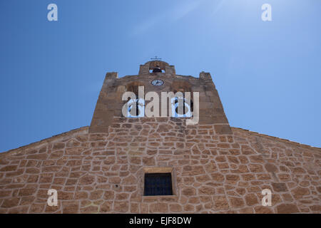 Zorita de Los Canes Glockenturm, La Alcarria, Spanien Stockfoto