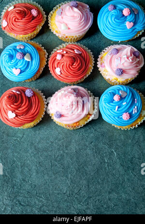 Cupcakes mit Exemplar Stockfoto