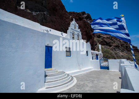 Red Beach in der Nähe von Akrotiri in Santorin, Griechenland Stockfoto