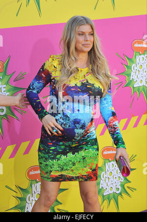 LOS ANGELES, CA - 23. März 2013: Fergie, aka ist Stacy Ferguson von den Black Eyed Peas, bei Nickelodeon 26. Annual Kids' Choice Awards an Galen Center, Los Angeles. Stockfoto