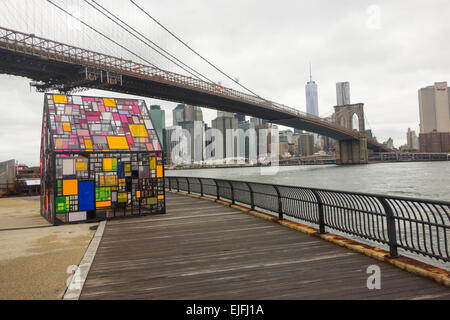 Fleck-Glashaus von Tom Fruin Brooklyn NY Stockfoto