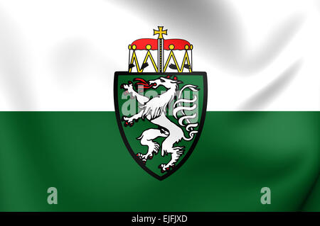 Flagge der Steiermark, Österreich. Hautnah. Stockfoto