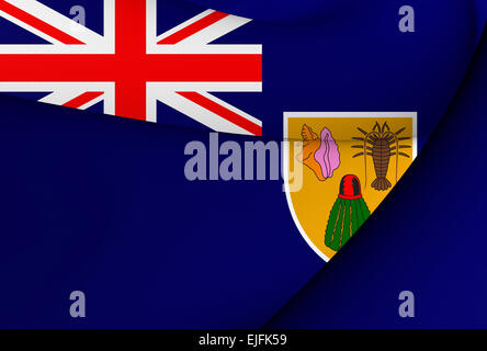 Turks And Caicos Islands Flagge. Hautnah. Stockfoto