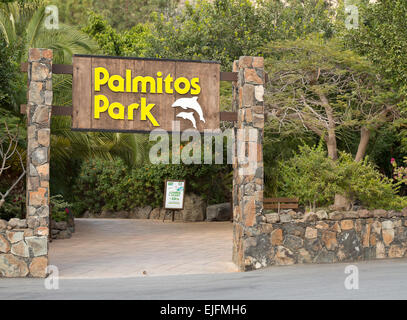 Palmitos Park Zoo Eingang, Gran Canaria, Kanarische Inseln, Spanien, Europa Stockfoto