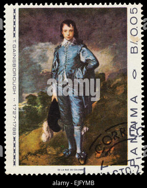 PANAMA - CIRCA 1967: Briefmarke gedruckt in Panama-Shows The Blue Boy, Gemälde von Thomas Gainsborough, circa 1967 Stockfoto