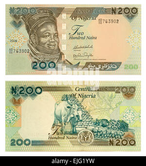 LAOS - CIRCA 2008: Alhaji Sir Ahmadu Bello auf 200 Naira 2008 Banknote aus Nigeria. Stockfoto