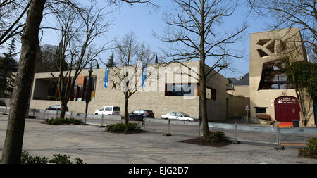 Das Gebäude der Europäische Museum Schengen in Luxemburg Stadt Schengen, 23. März 2015, die für Juni feiern den 30. Jahrestag der Unterzeichnung einer Vereinbarung betreffend den schrittweisen Abbau der Kontrollen an den gemeinsamen Grenzen zwischen Frankreich, Deutschland, Belgien, Niederlande und Luxemburg vorbereitet. Vereinbarung, die die Grundlage für den aktuellen Bereich des freien Warenverkehrs, vereint 26 Länder mit mehr als 410 Millionen Menschen. Das Schengener Abkommen in Kraft getreten genau zwanzig Jahren zusammen mit fünf Jahre ältere Konvention umzusetzen. (CTK Foto/Jakub Dospiva) Stockfoto