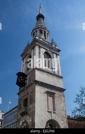 St Mary-le-Bow Church auch bekannt als Bow Bells Cheapside Stadt von London England UK Stockfoto
