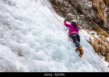 Veneto Serrai di Sottoguda / Eiskletterer / Sottoguda / Pettorina Tal / Dolomiten Stockfoto