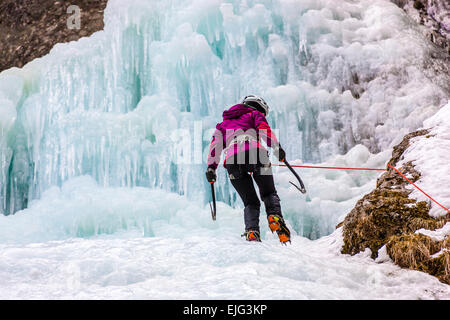 Veneto Serrai di Sottoguda / Eiskletterer / Sottoguda / Pettorina Tal / Dolomiten Stockfoto