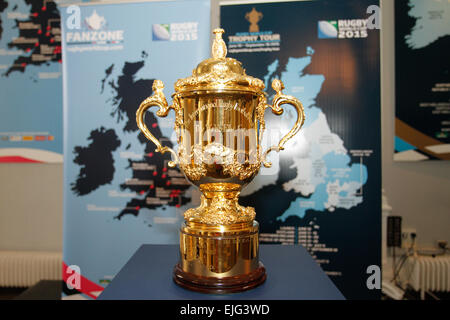 London, UK. 26. März 2015. England-2015 offiziellen Fanzone Standorte und Webb Ellis Cup Großbritannien und Irland Tour Ankündigung. Bildnachweis: Elsie Kibue/Alamy Live-Nachrichten Stockfoto