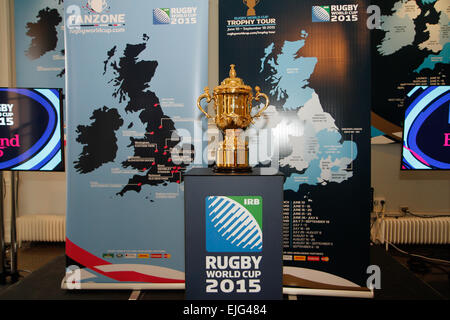 London, UK. 26. März 2015. England-2015 offiziellen Fanzone Standorte und Webb Ellis Cup Großbritannien und Irland Tour Ankündigung. Bildnachweis: Elsie Kibue/Alamy Live-Nachrichten Stockfoto