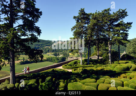 Überhängenden Gärten von Marqueyssac, Vezac, Dordogne, Perigord, Aquitanien, Frankreich Europa Stockfoto