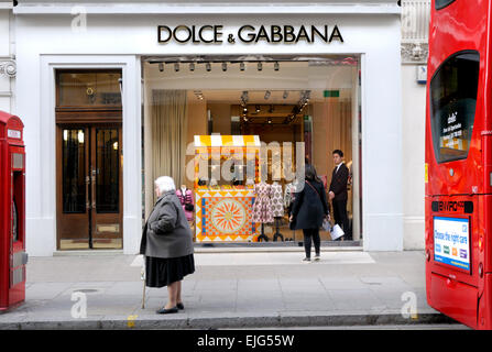 London, England, Vereinigtes Königreich. & Gabbana Dolce Shop an der Sloane Street, Knightsbridge. Stockfoto