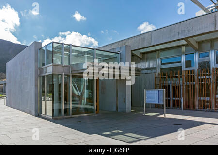Die neue externe Besuchereingang, das schottische Parlament in Edinburgh, Schottland Stockfoto
