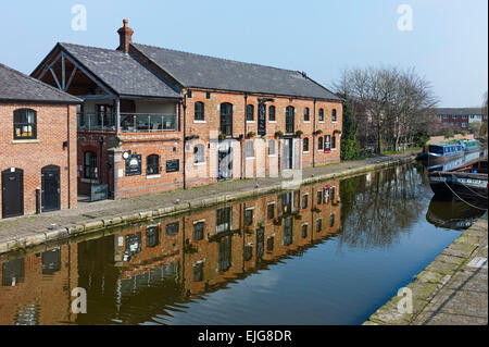 Burscough Wharf am Leeds und Liverpool Canal Stockfoto