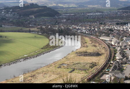 Kohle Zug durch Stirling Schottland März 2015 übergeben Stockfoto