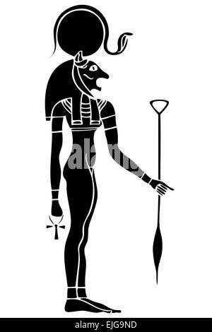 Vektor-Illustration der Bastet - alte solar und Krieg Göttin - Göttin des alten Ägypten Stock Vektor