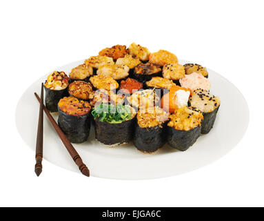 Sushi in einer Platte Stockfoto