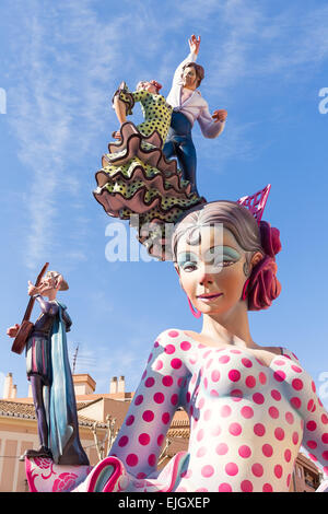 Fallas von Valencia in Denia beliebte Fest Zahlen in Spanien Stockfoto