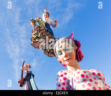 Fallas von Valencia in Denia beliebte Fest Zahlen in Spanien Stockfoto