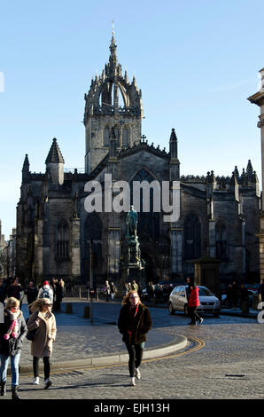 St. Giles Kathedrale in der Royal Mile, Edinburgh, Schottland. Stockfoto