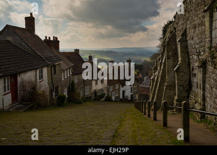 Die berühmten gold Hill in Shaftesbury Dorset Stockfoto