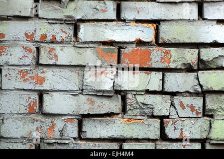 Farbe Schuss einer alten Backstein-Mauer. Stockfoto