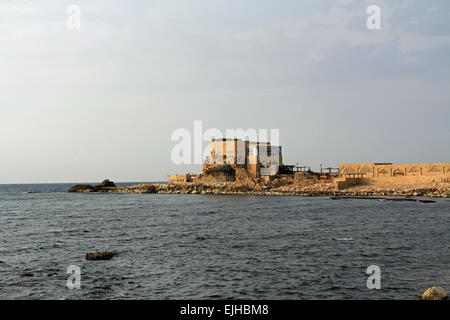 Restaurant am Hafen in Caesarea Maritima Nationalpark in Caesarea, Israel Stockfoto