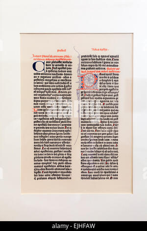 Altes Buch Seiten, Plantin-Moretus Museum, Antwerpen, Belgien Stockfoto