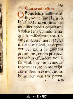 Altes Buch Seiten, Plantin-Moretus Museum, Antwerpen, Belgien Stockfoto