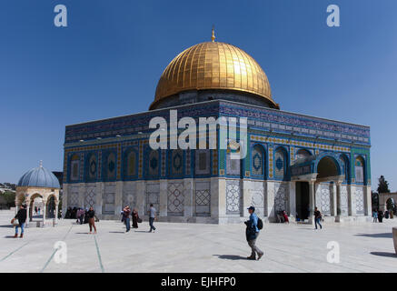 Das Dom der Rock auf dem Tempelberg in der Altstadt von Jerusalem Stockfoto