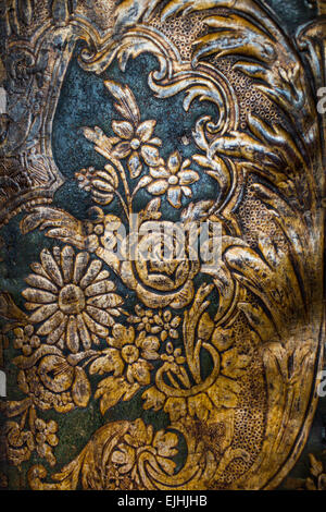 Leder Verkleidung, Plantin-Moretus Museum, Antwerpen, Belgien Stockfoto