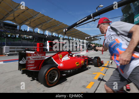 Motorsport: FIA Formel 1 Weltmeisterschaft 2015, Grand Prix von Malaysia, #5 Sebastian Vettel (GER, Scuderia Ferrari), Stockfoto